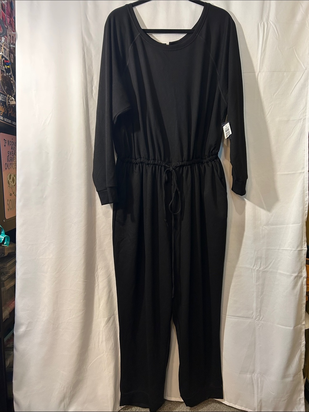 torrid Black Long-Sleeve Drawstring Jumpsuit